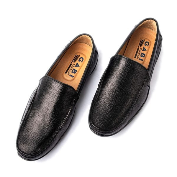 Giày lười nam cao cấp màu đen da trơn GBL09-1